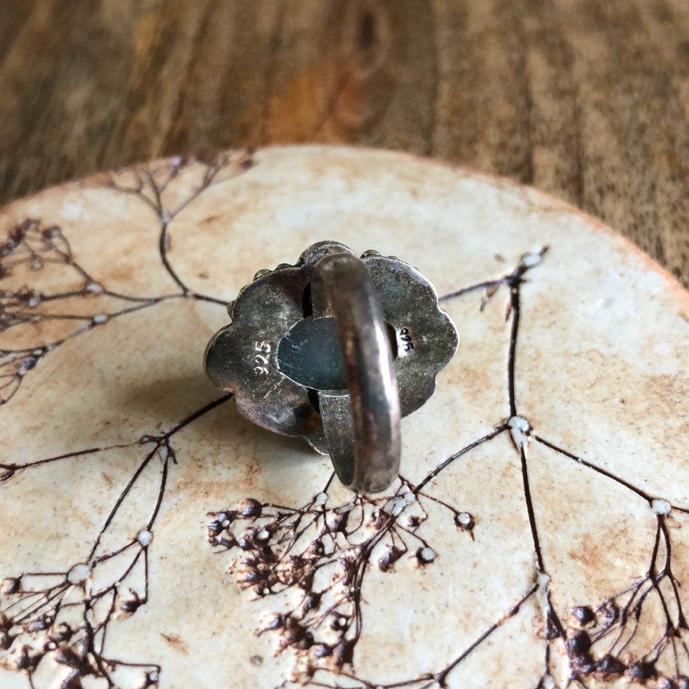 VINTAGE Labradorite Sterling Silver Ring, 5 - Picture 8 of 12